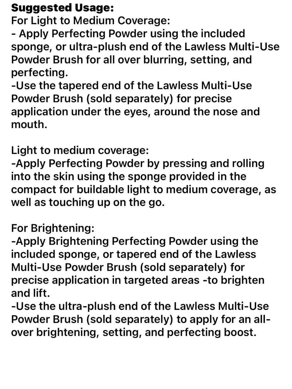 LAWLESS Skin-Perfecting Powder Skin Smoothing Compact Light Medium New FullSz